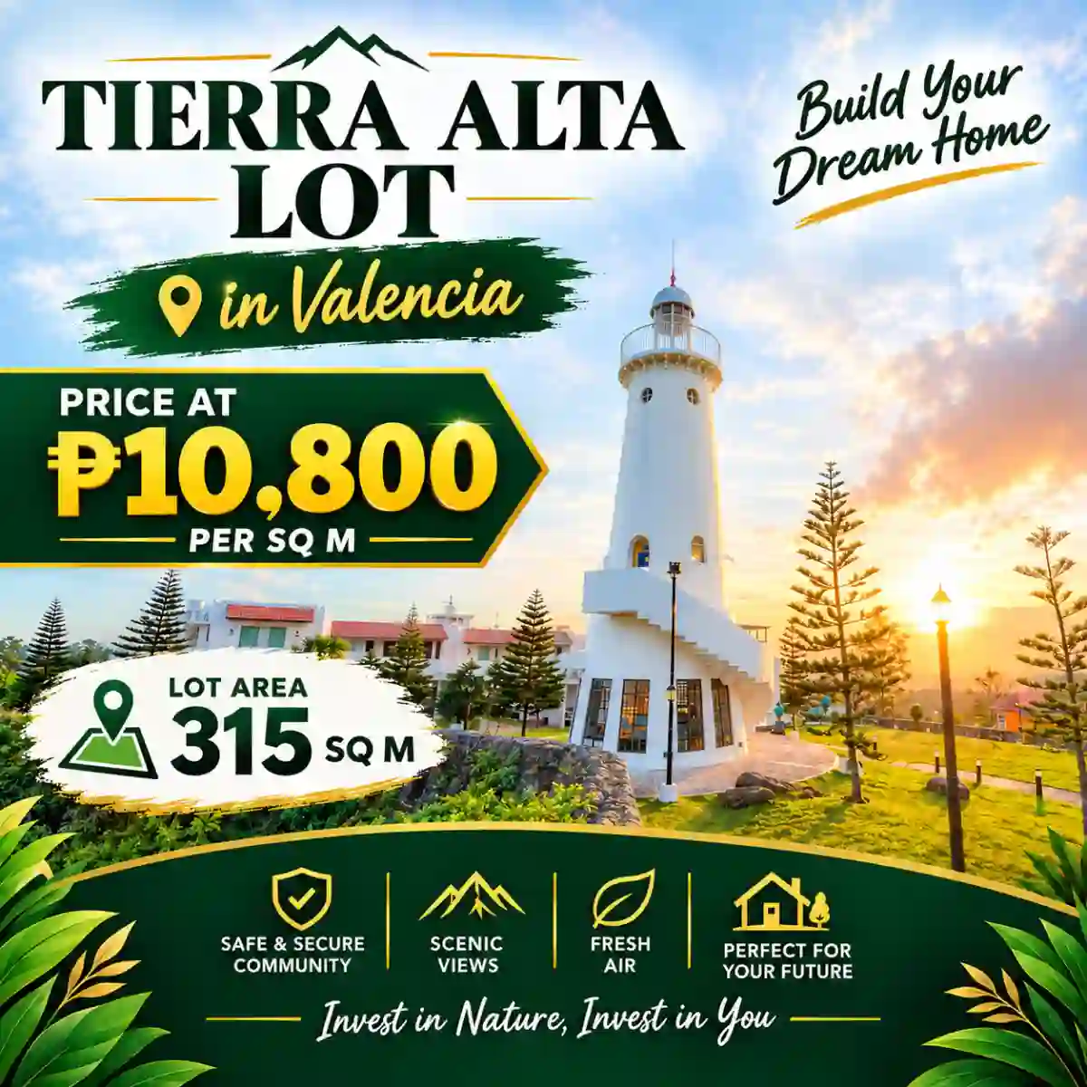 For Sale: Residential Lot in Tierra Alta Palinpinon, Valencia — 315 sqm