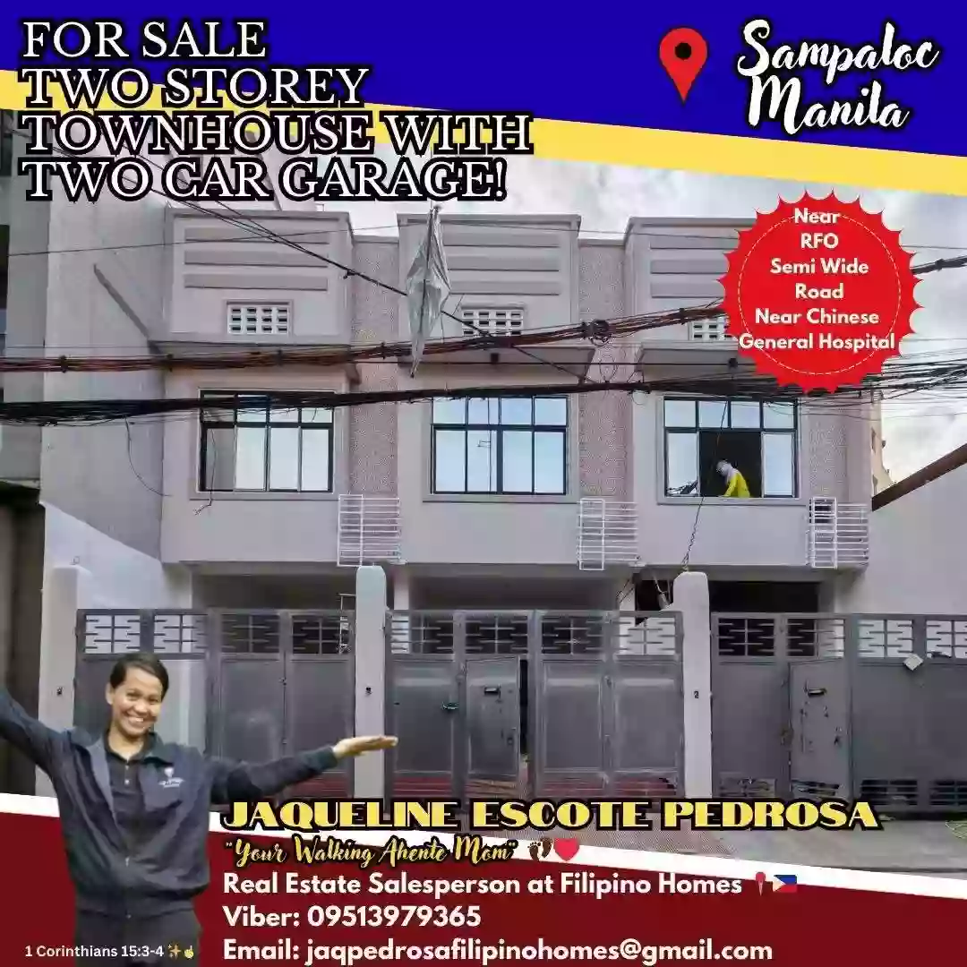 3BR Townhouse for Sale Near Chinese General Hospital, Manila City — 2-car garage