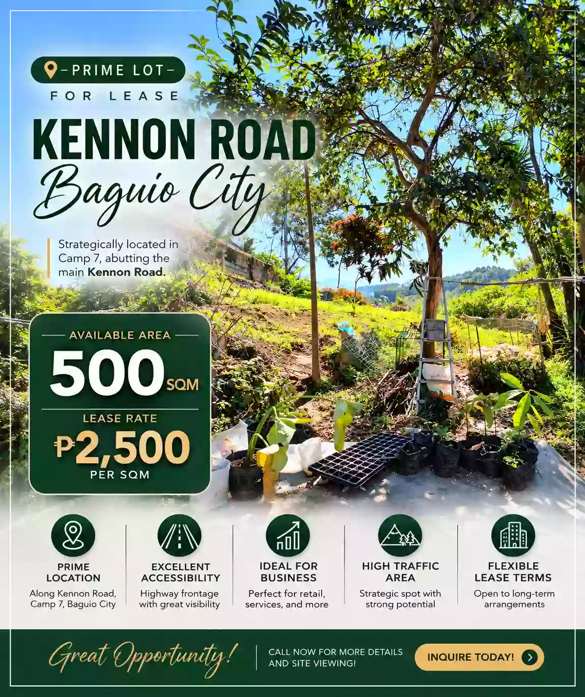 For Lease: Commercial Lot in Camp 7, Baguio City — 500 sqm — Commercial Lot in Baguio City, Benguet, 2600 — Photo 3