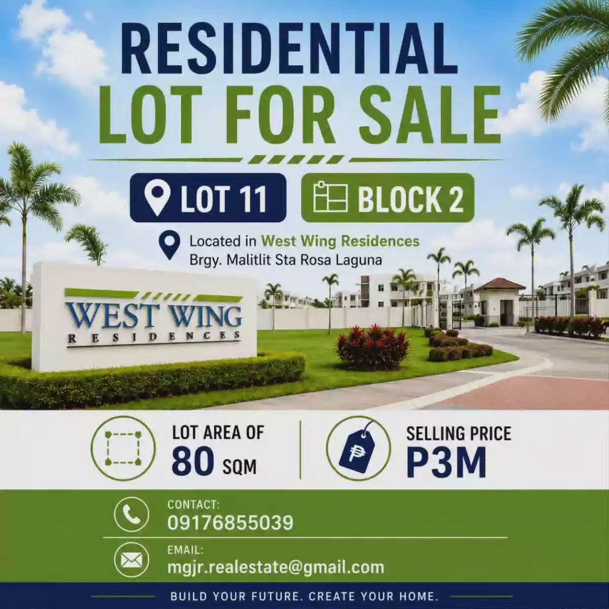 80 sqm Residential Lot in West Wing Residences - Sta Rosa, Laguna