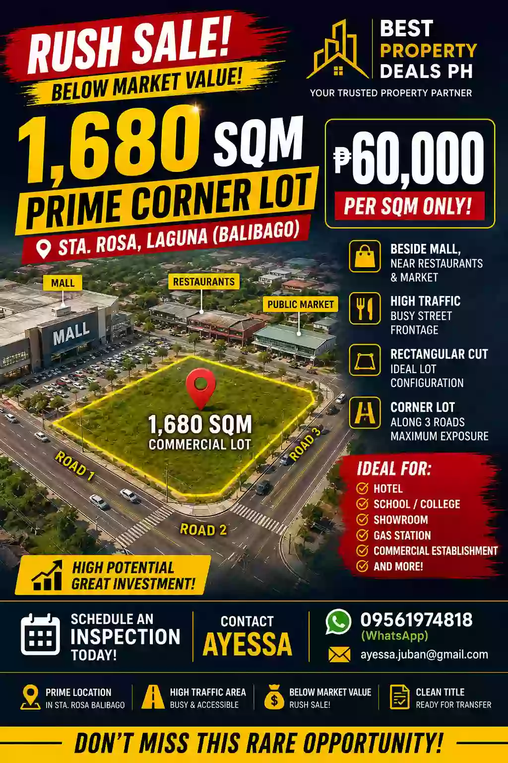 For Sale: Commercial Lot 1680 sqm in Balibago, Santa Rosa — Commercial Lot in Santa Rosa, Laguna, 4026 — Photo 2