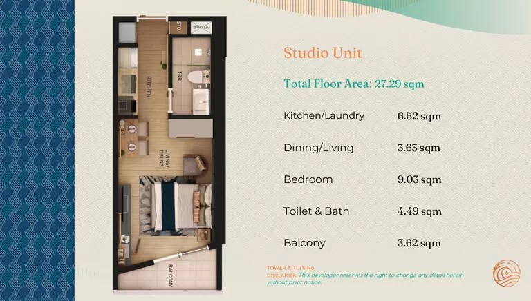 For Assume: Corner Studio Unit with City & Sea View — Costa Mira Beachtown, Mactan Island, Cebu — Studio in Subabasbas, Lapu-lapu City, Cebu — Photo 2