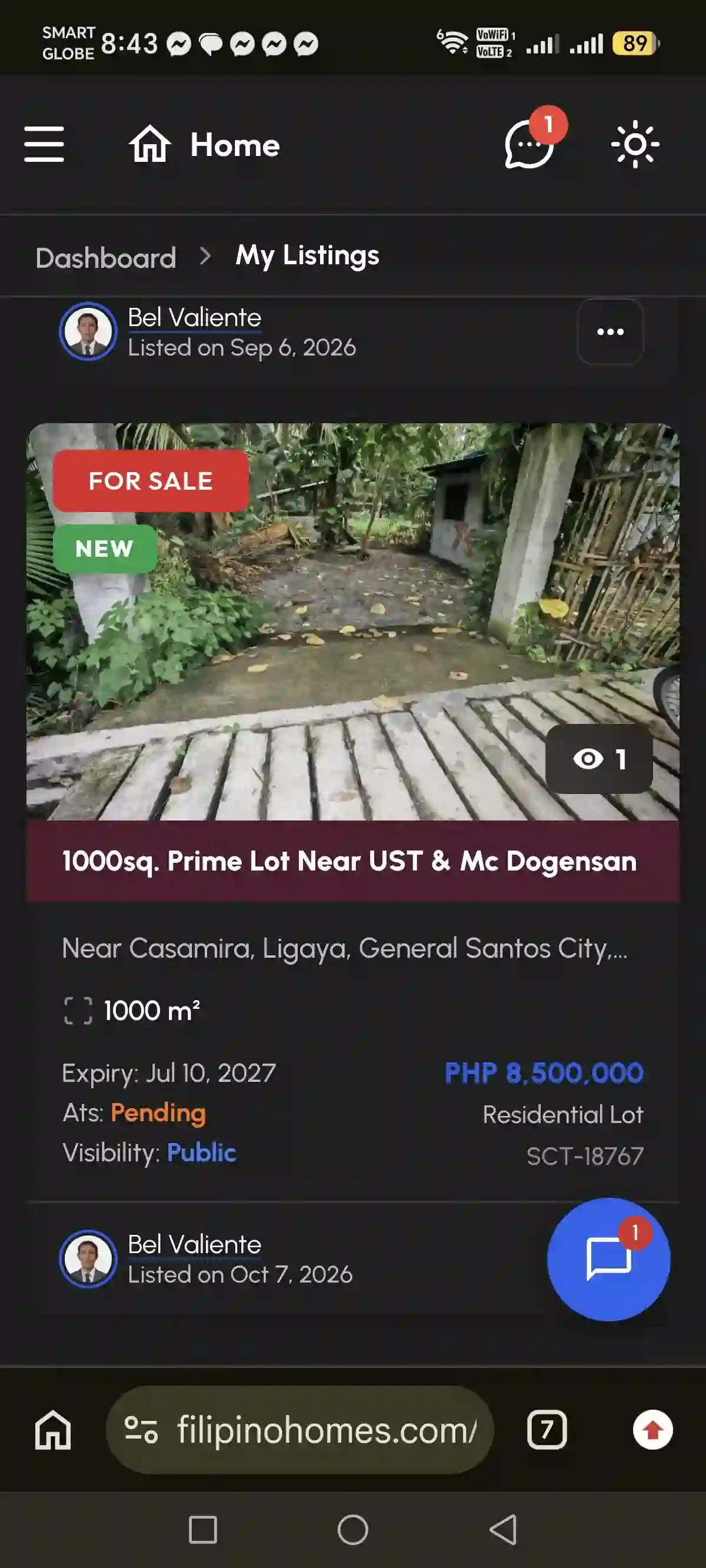 Open photo 8 of 8 — 1000sq. Prime Lot near UST & Mc Dogensan