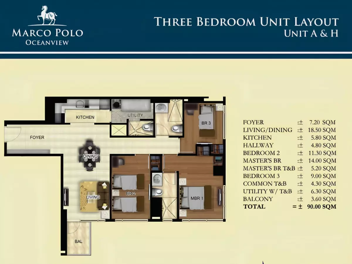 Open photo 15 of 15 — For Assume: 3BR Condo with Ballcony & Parking in Lahug, Cebu City — Marco Polo Residences Tower 4