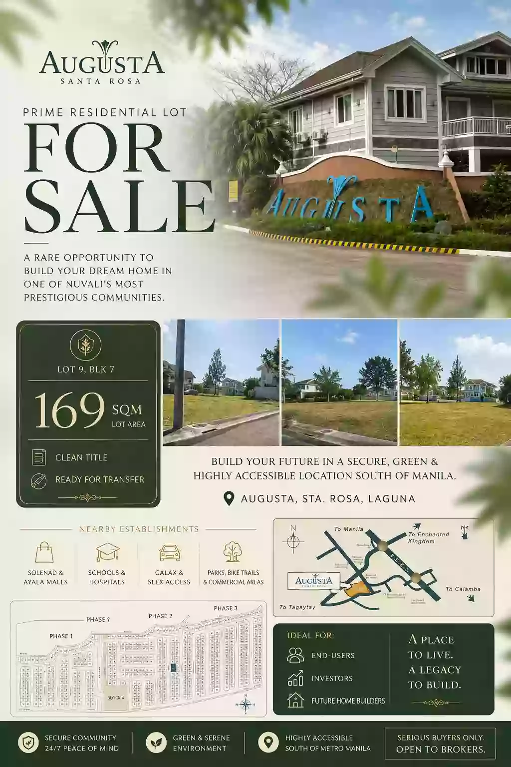 For Sale: Residential Lot Near Santa Rosa, Laguna — 169 sqm