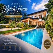 Beautiful Beach House for Sale with Big Lot and Swimming Pool in Bayabas, Cagayan de Oro