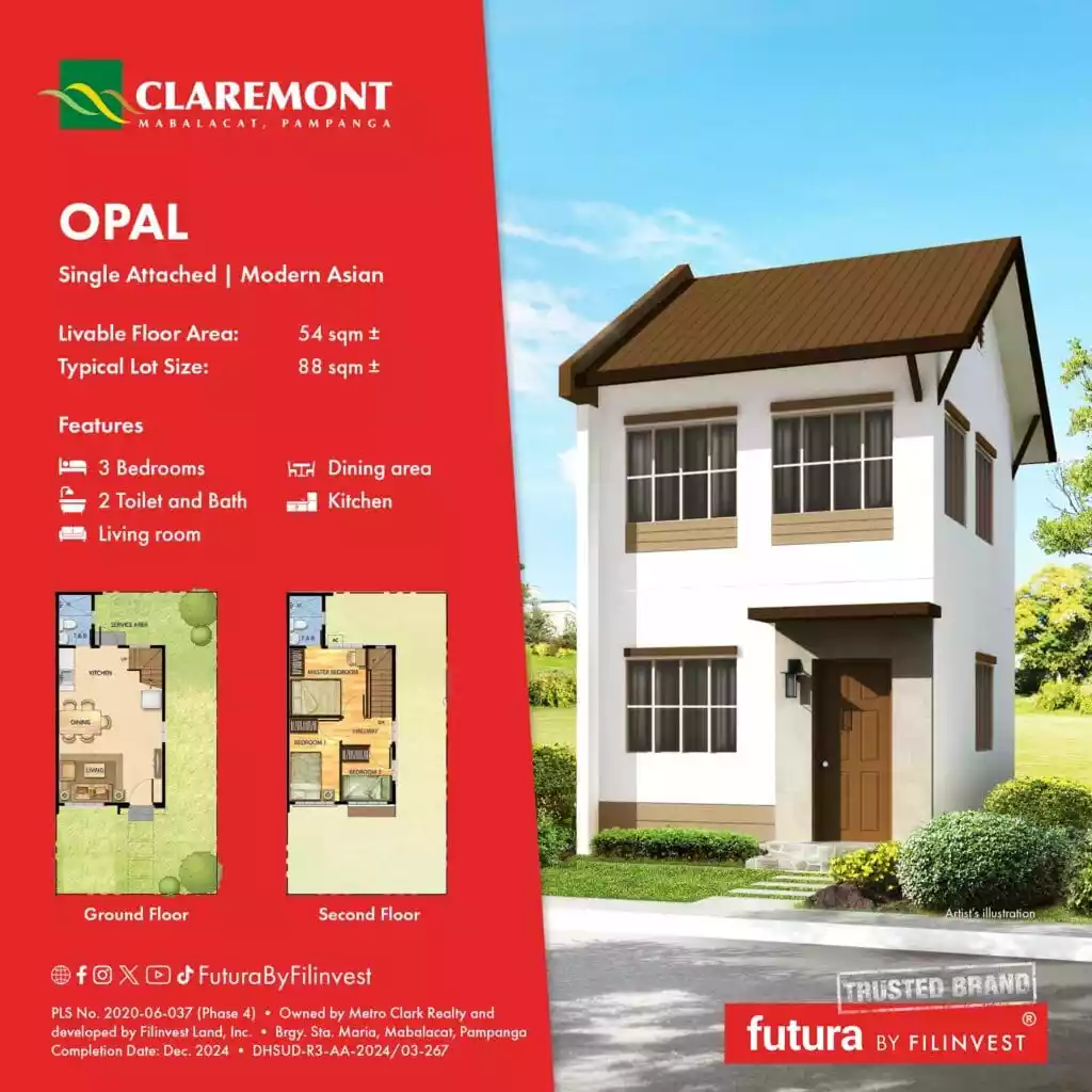 For Sale: 3BR House and Lot in Santa Maria, Mabalacat — 54 sqm