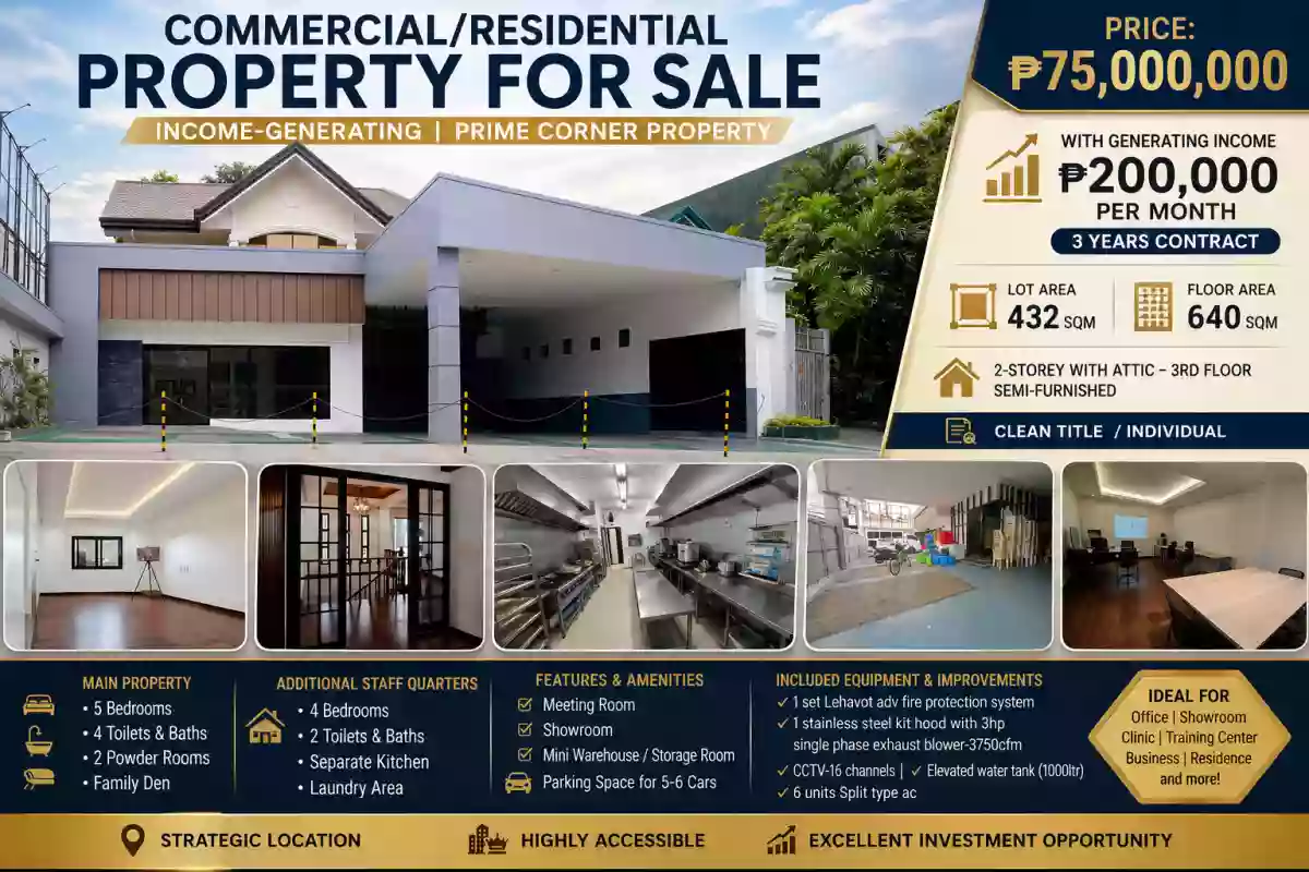 2 Storey Commercial/Residential Property in Mandaluyong City for only 75M, 640sqm