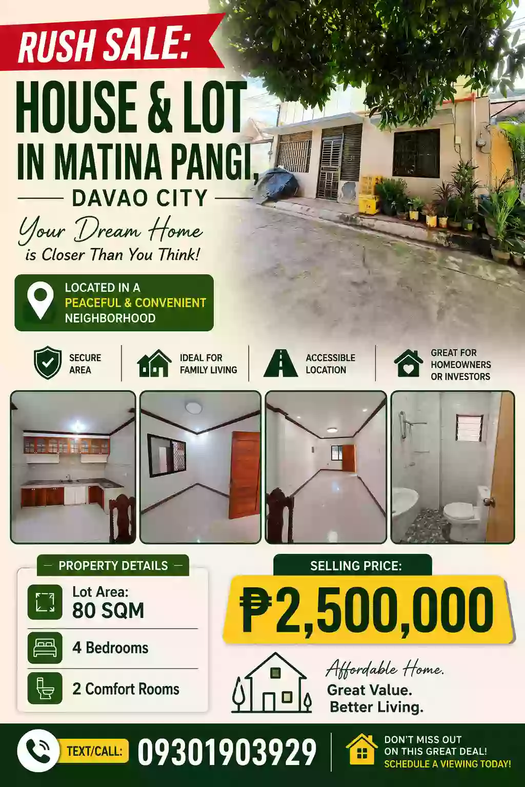 π¨ RUSH SALE | House & Lot in Matina Pangi π‘