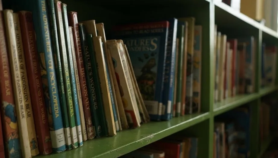 Books that readers can use in a reading hub.
