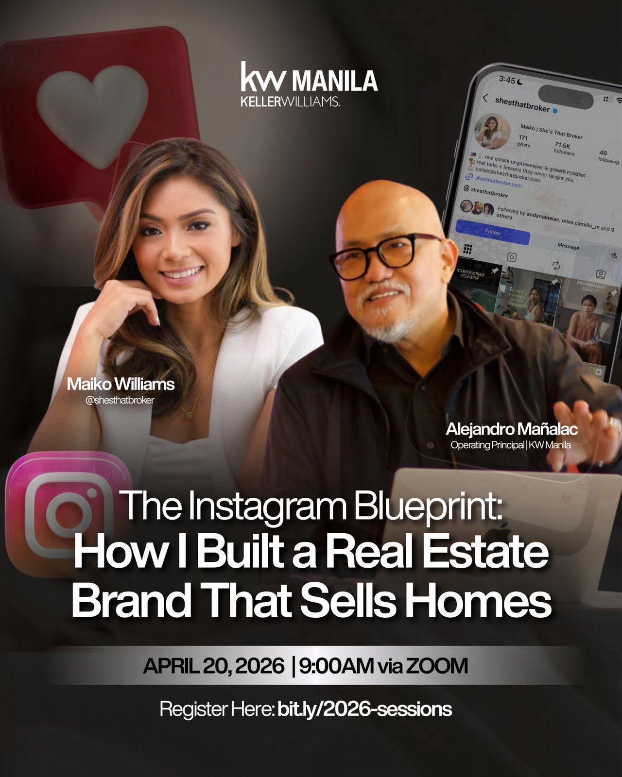 Keller Williams Manila’s Instagram Blueprint 2026: How Maiko Williams and Alejandro Manalac Taught Real Estate Brokers to Generate Leads on Social Media