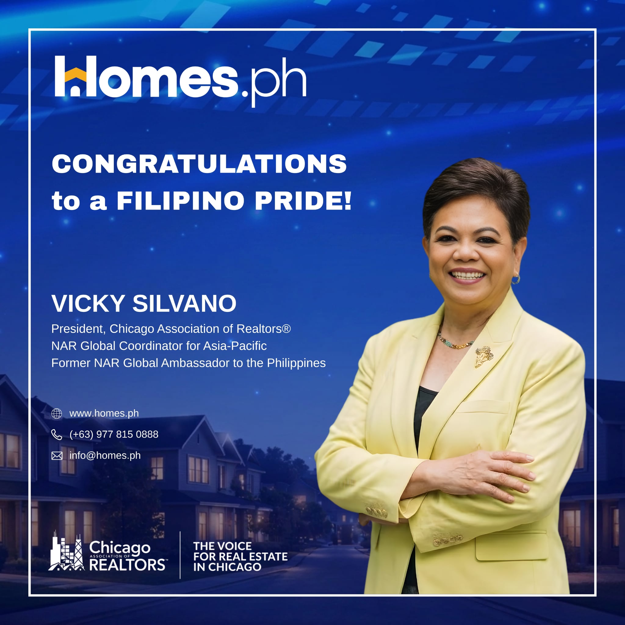 Homes.ph Family Congratulates Vicky Silvano on Her Appointment as CAR President for 2026–2027 — United States
