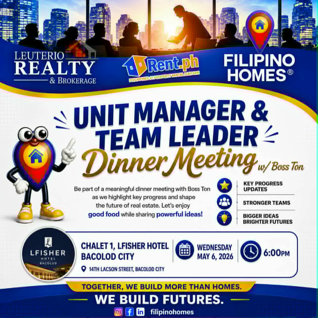 Bacolod Unit Managers, Team Leaders Join Boss Ton for Dinner Meeting at L Fisher Hotel on May 6 — Philippines