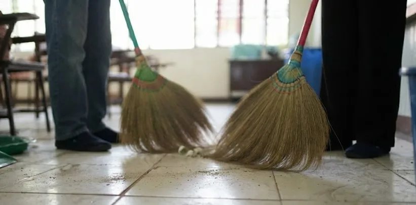 School clean up before the school year starts.
