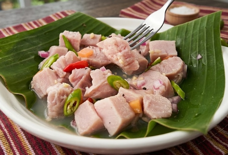 Kinilaw - raw fish with vinegar and spices.