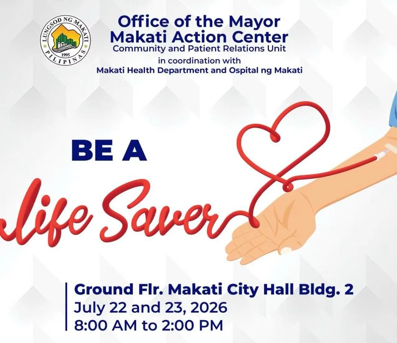 Makati Holds Two-Day Mass Blood Donation Drive at City Hall