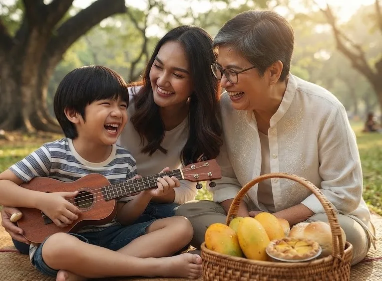 A family time spent at the park.