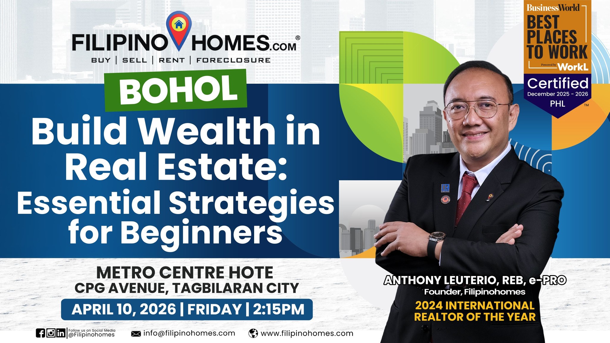 Start, Earn, Lead: Anthony Leuterio's Beginner Real Estate Training in Bohol – April 10, 2026