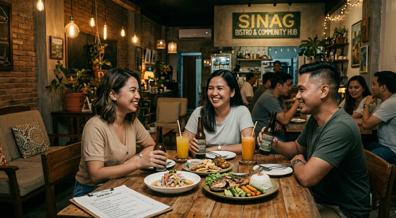 Friends enjoying a thoughtful meal in a cozy GenSan bistro, prioritizing quality and atmosphere over fleeting food trends.