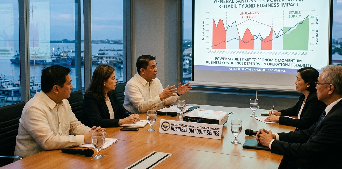 Business leaders and investors discuss the economic impact of power supply reliability during a recent economic dialogue in General Santos City.