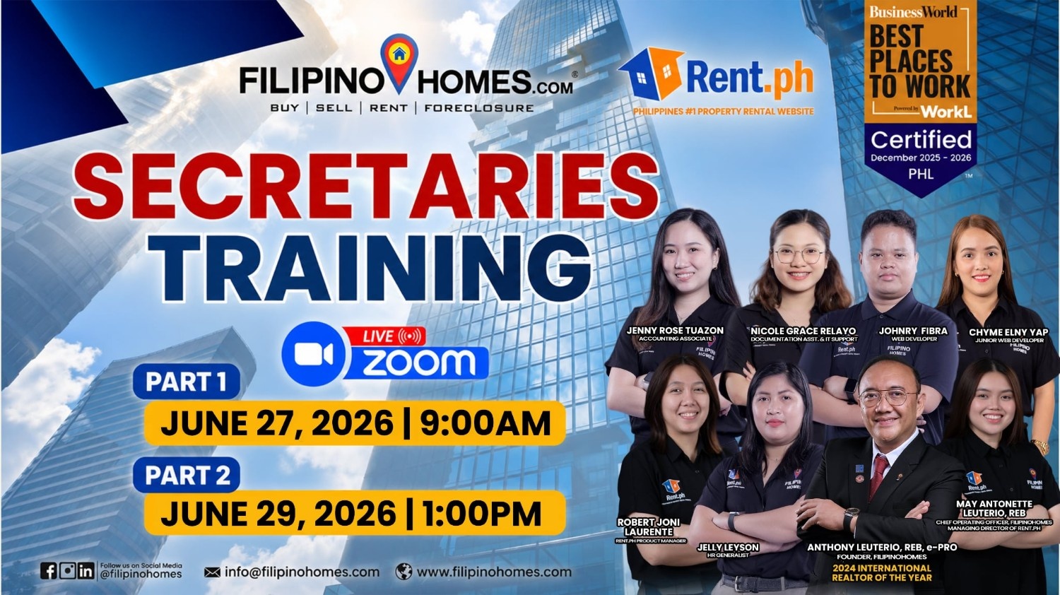 Stronger Support, Smarter Offices: Filipinohomes Trains Secretaries via Zoom