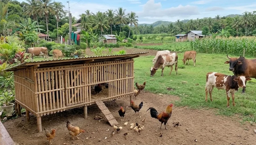 Raising livestock at the farm.