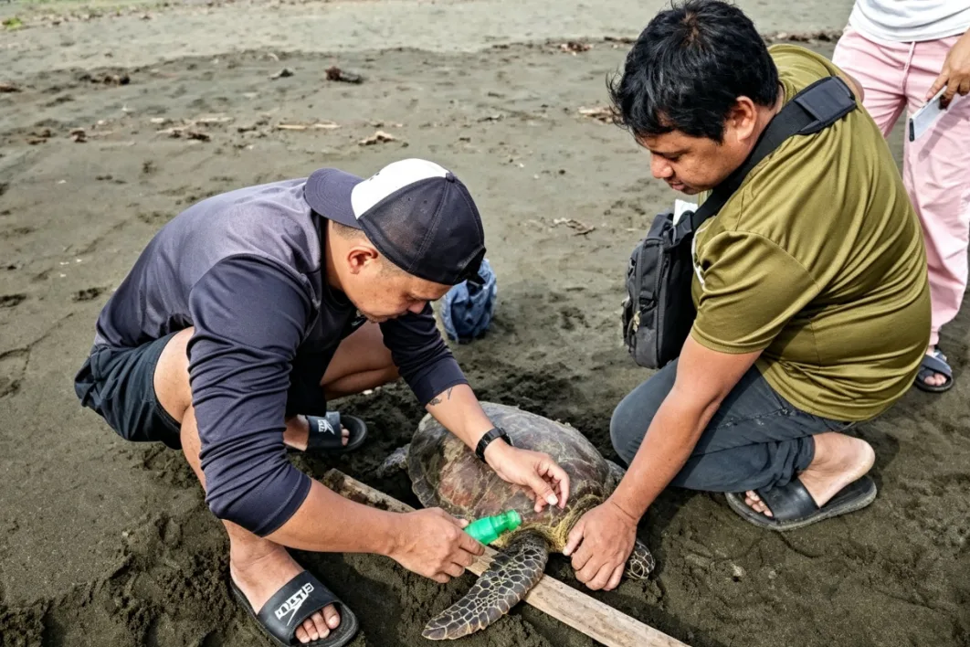 Green Sea Turtle Rescued From Fishing Gear, Safely Returned to the Wild