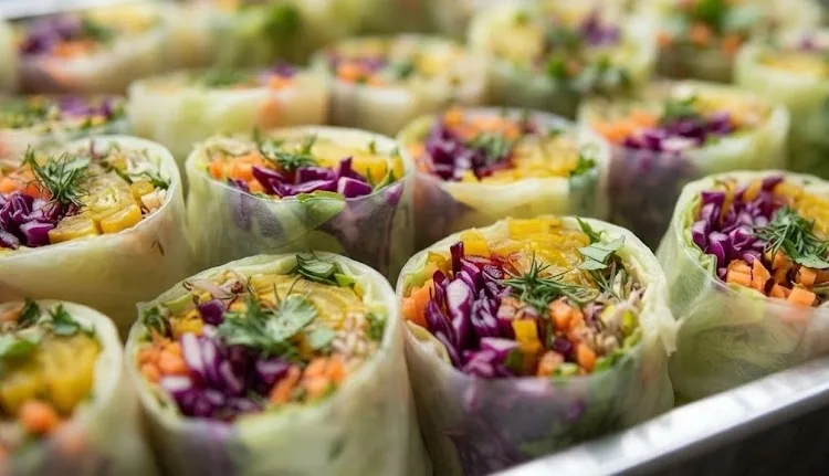 Freshly made vegan food.