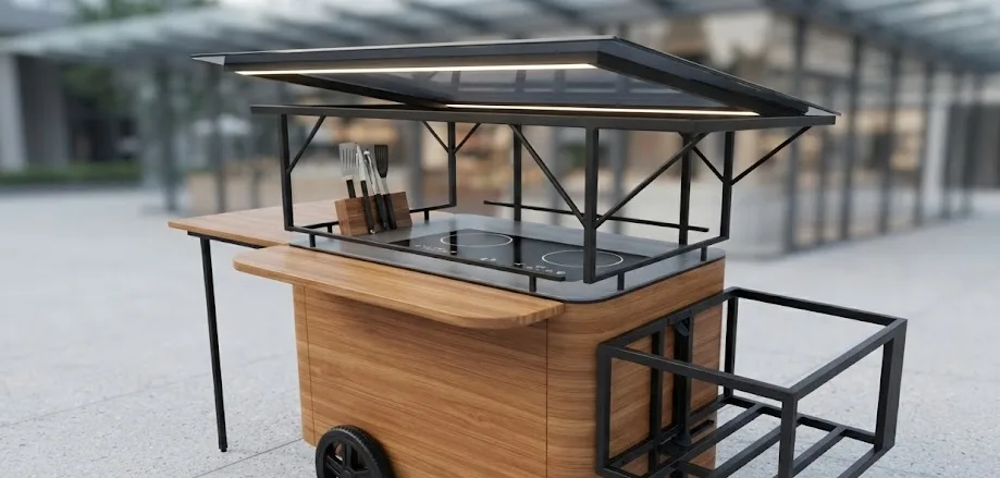 A small business cart ready to be used.