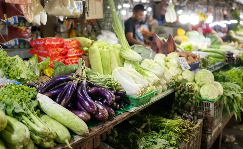 Vegetable market as one of the products of trading.