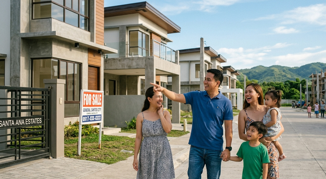 A family tours a growing residential neighborhood in General Santos City as demand for long-term housing options continues to rise.
