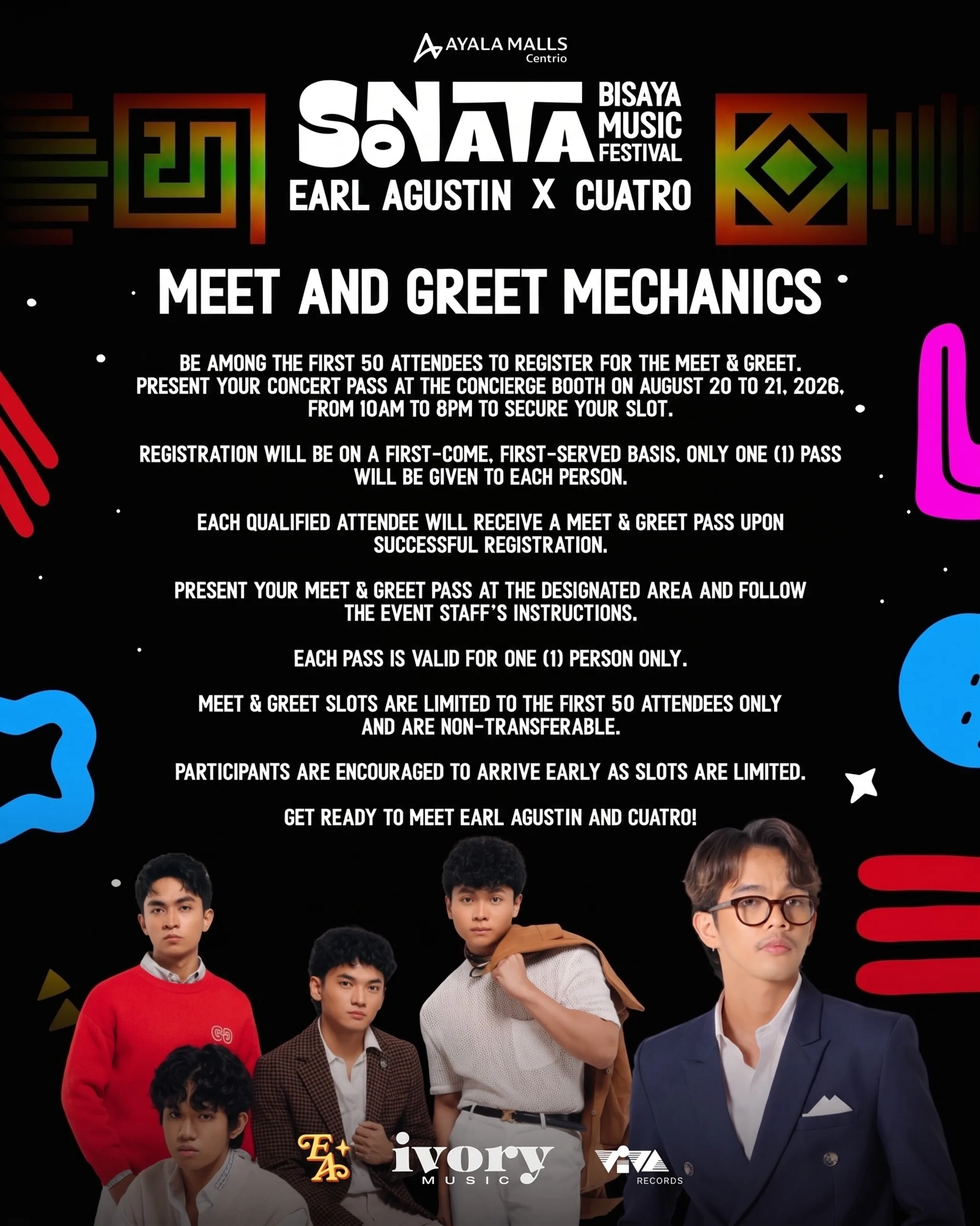 Meet the Stars Up Close: Earl Agustin and Cuatro Headline Exclusive Fan Meet at Sonata: Bisaya Music Festival