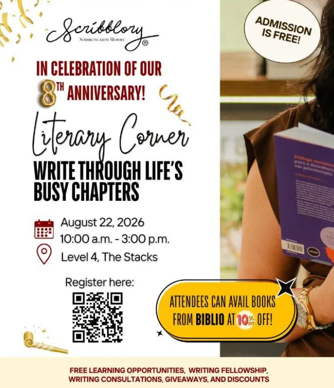 Scribblory and Biblio Partner for Free Writing Workshop at The Stacks, One Ayala