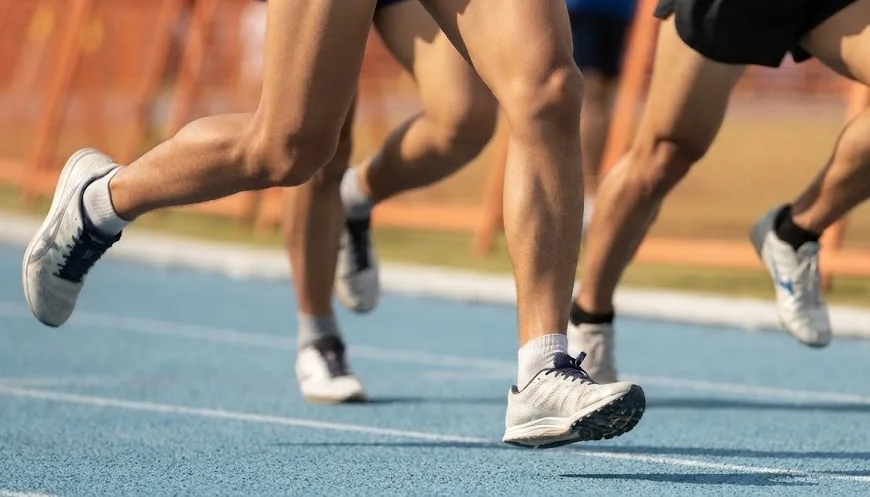 Runners participate at a marathon.