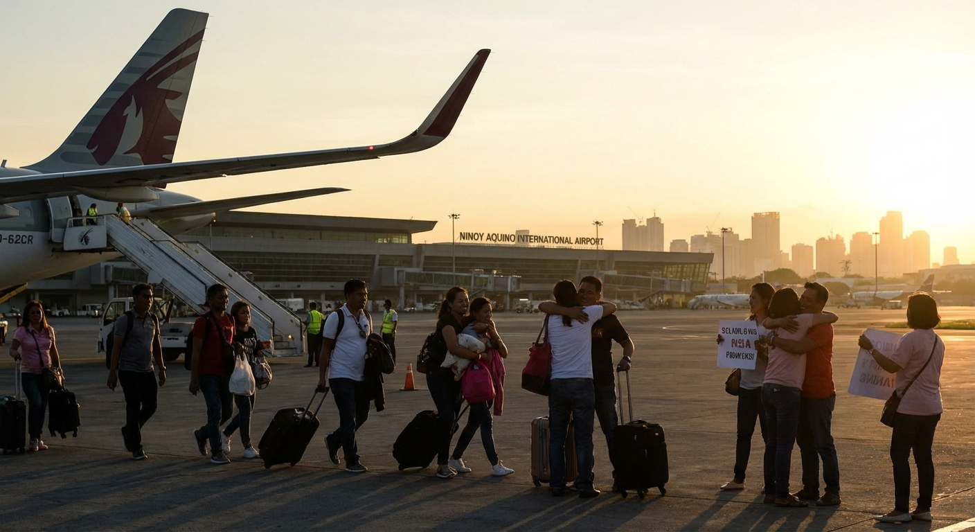 From Qatar Back Home: 63 Filipinos Escape Middle East Tensions!