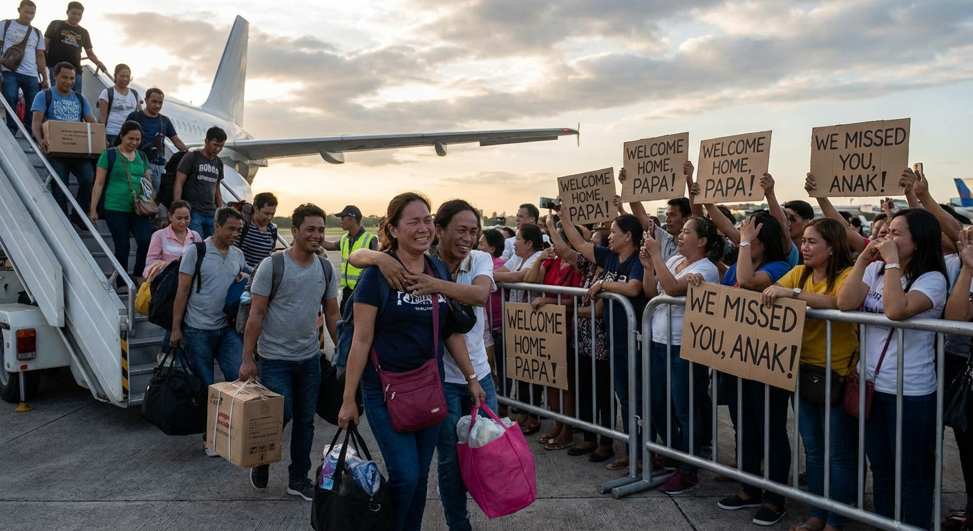 Relief in the Gulf: 24 Filipinos Return Home From Saudi Arabia