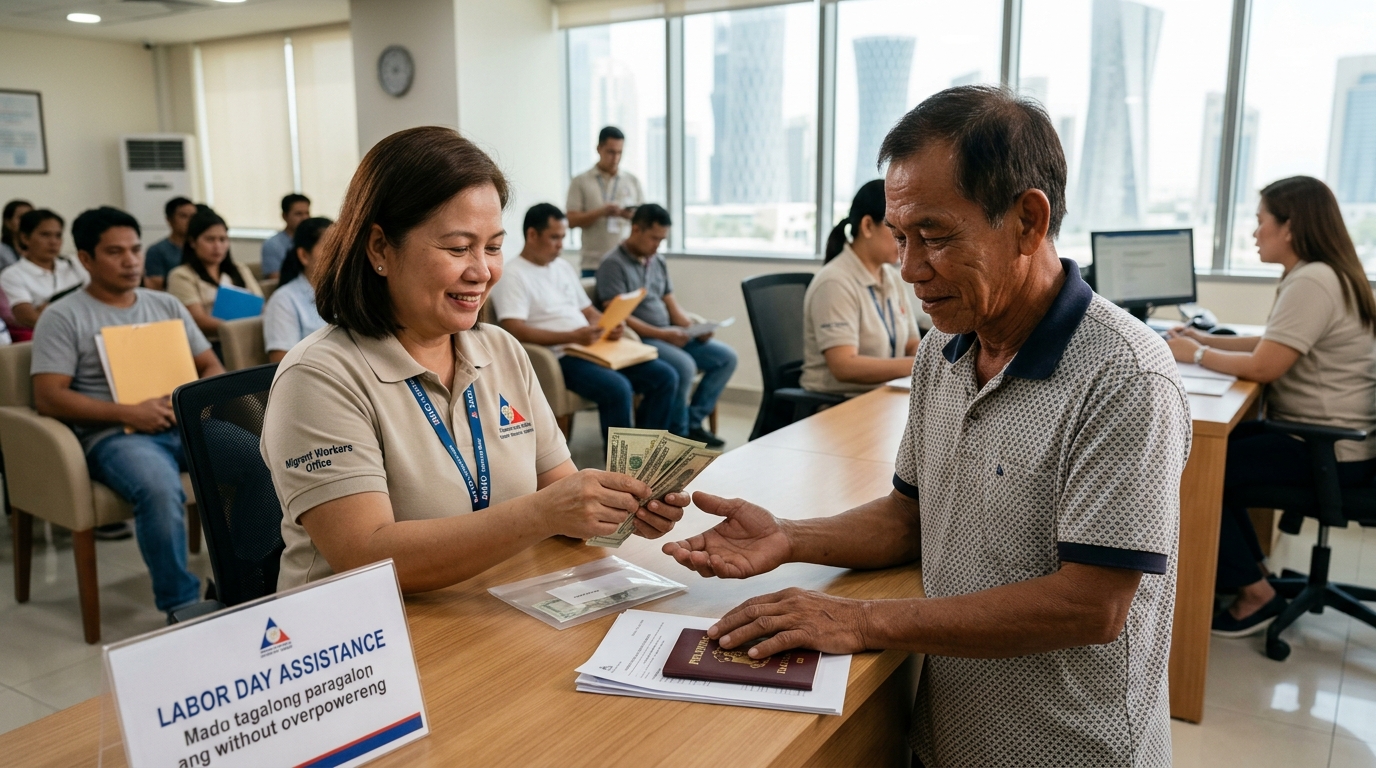 Qatar's MWO Delivers Timely $200 Aid to Filipino Workers on Labor Day