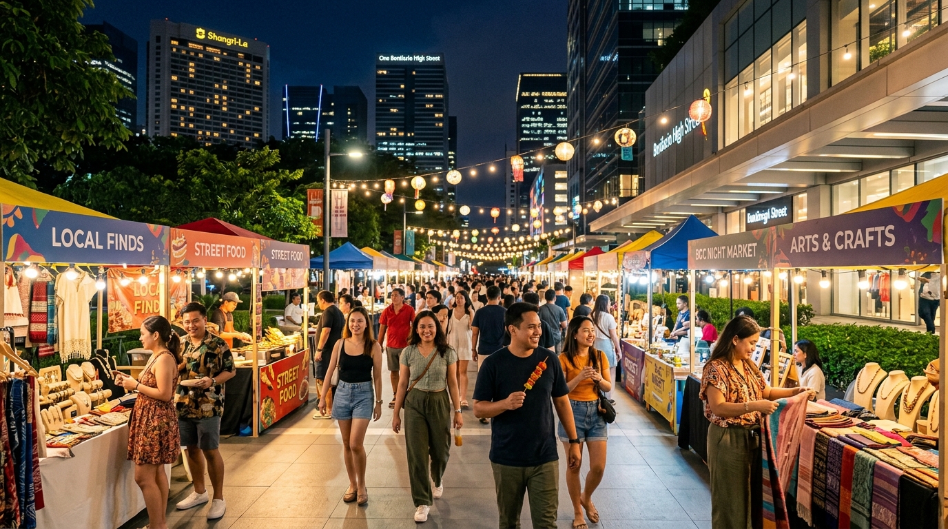 Evening Buzz in BGC 2026: Night Markets and Pop-Up Retail Create a Vibrant Night Scene