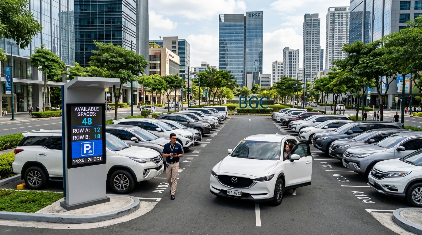 Digital parking system and organized parking area in BGC