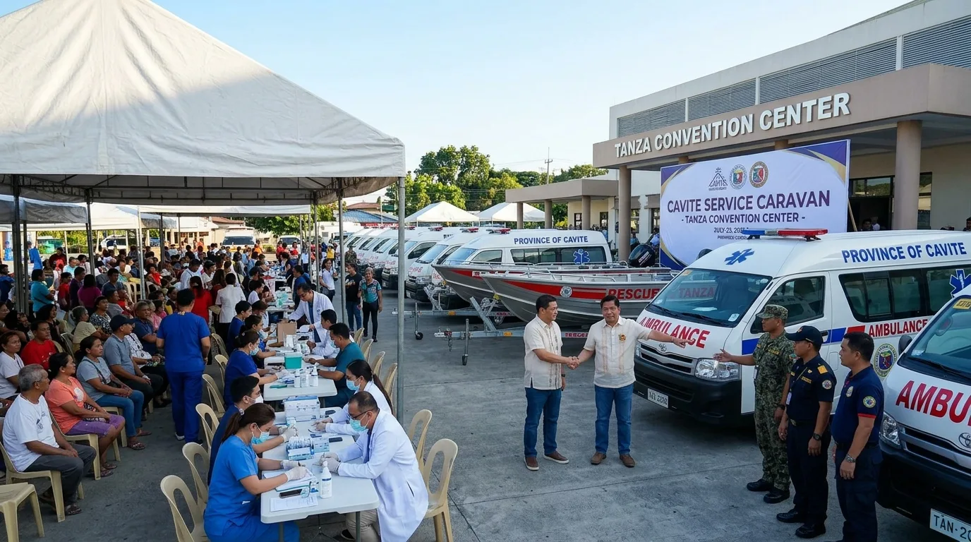 Cavite Service Caravan Brings Free Healthcare and 20 New Ambulances to Tanza