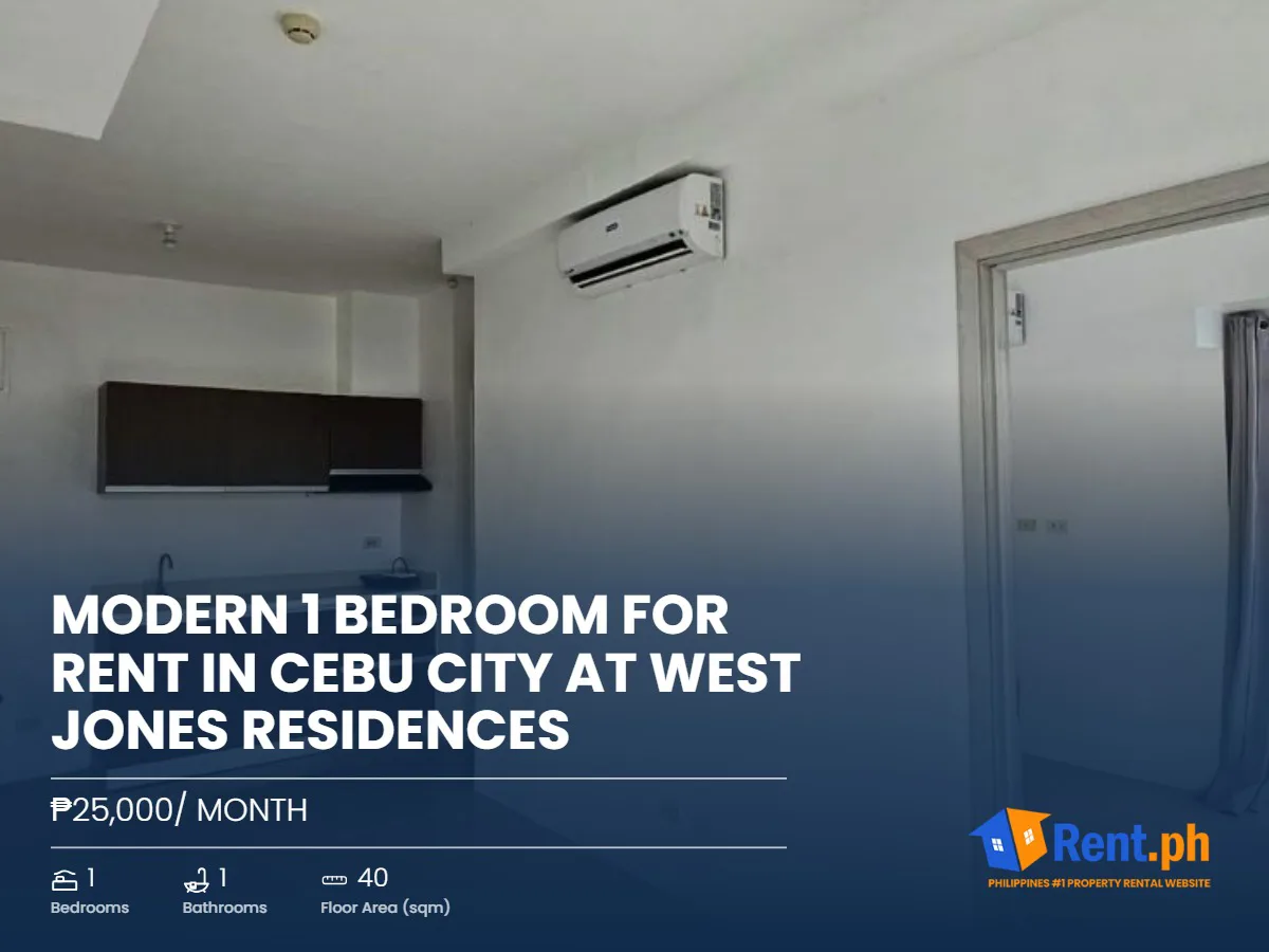 Modern 1 Bedroom For Rent in Cebu City at West Jones Residences