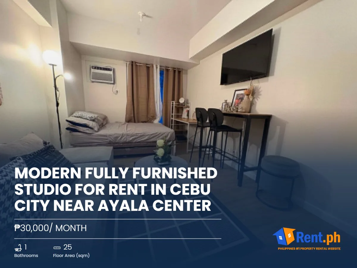 Modern Fully Furnished Studio For Rent in Cebu City near Ayala Center