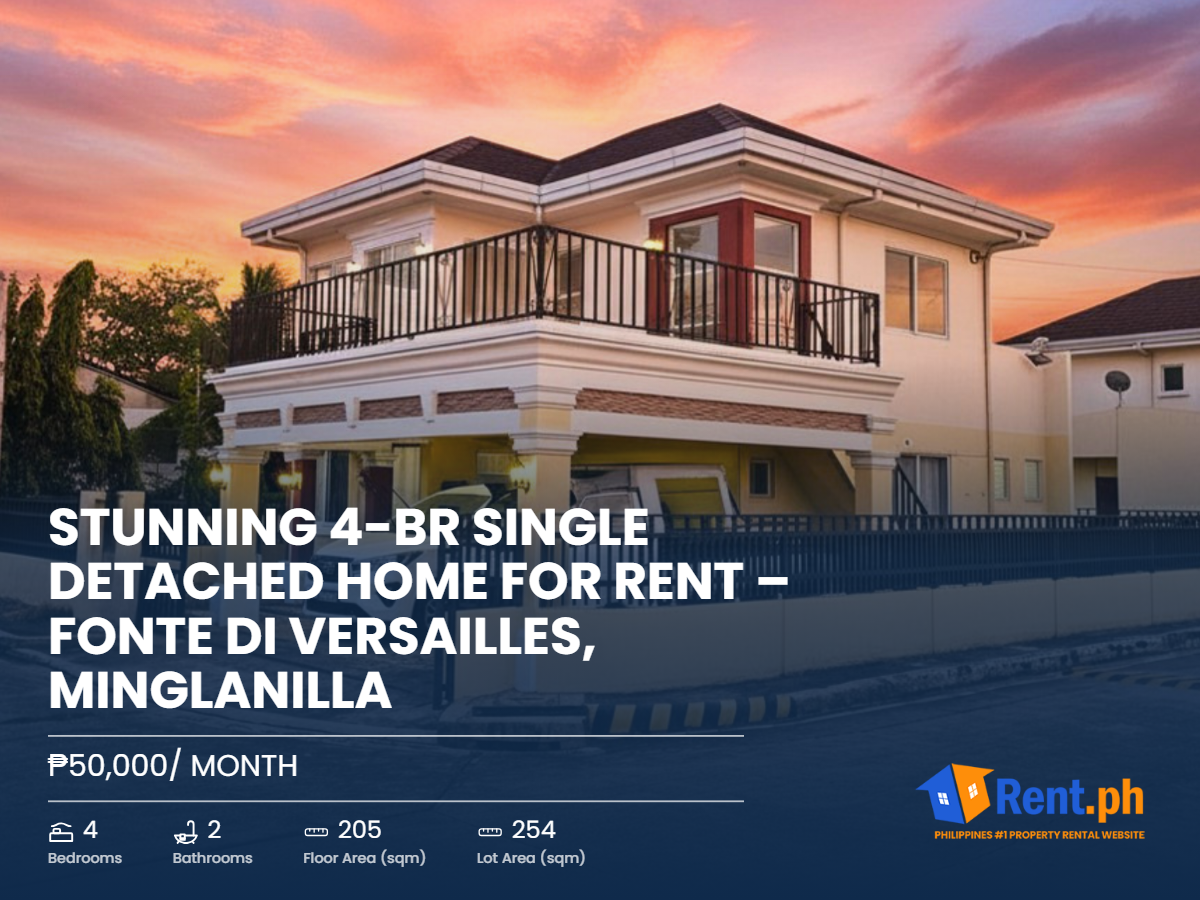 Stunning 4-BR Single Detached Home for Rent – Fonte di Versailles, Minglanilla