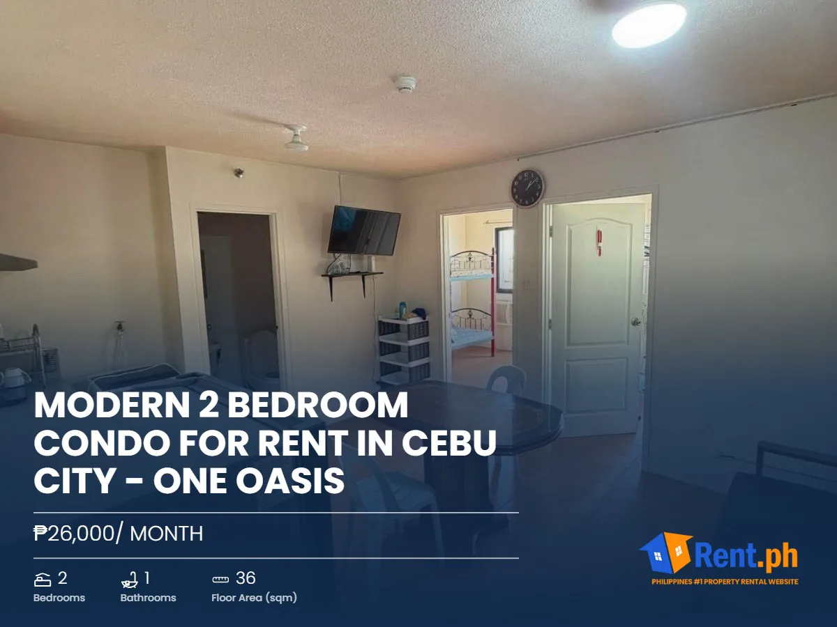 Modern 2 Bedroom Condo For Rent in Cebu City - One Oasis