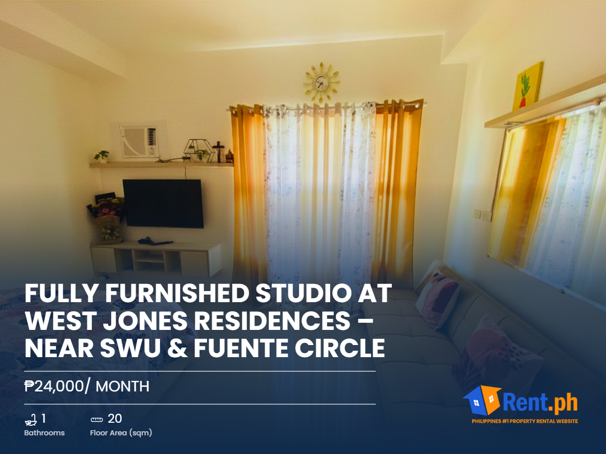 Fully Furnished Studio at West Jones Residences – Near SWU & Fuente Circle