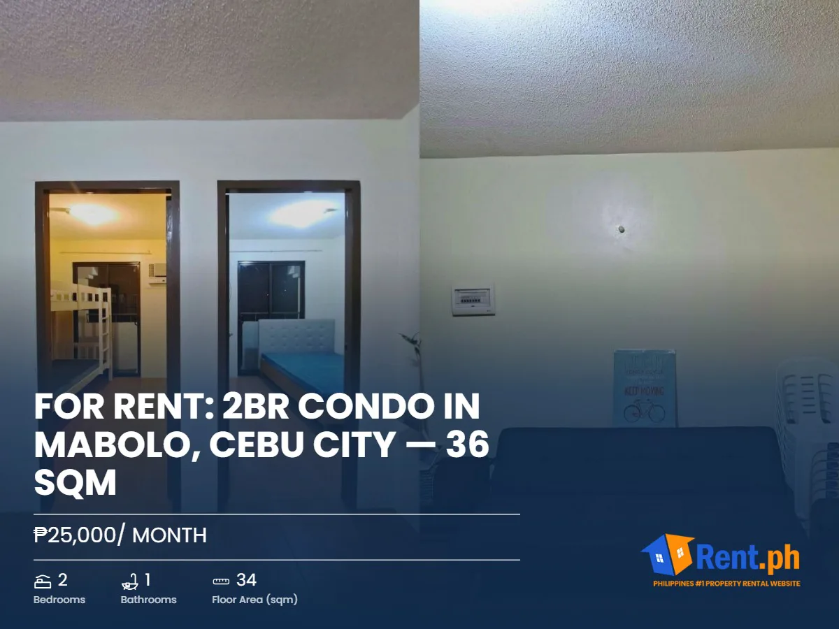 For Rent: 2BR Condo in Mabolo, Cebu City — 36 sqm