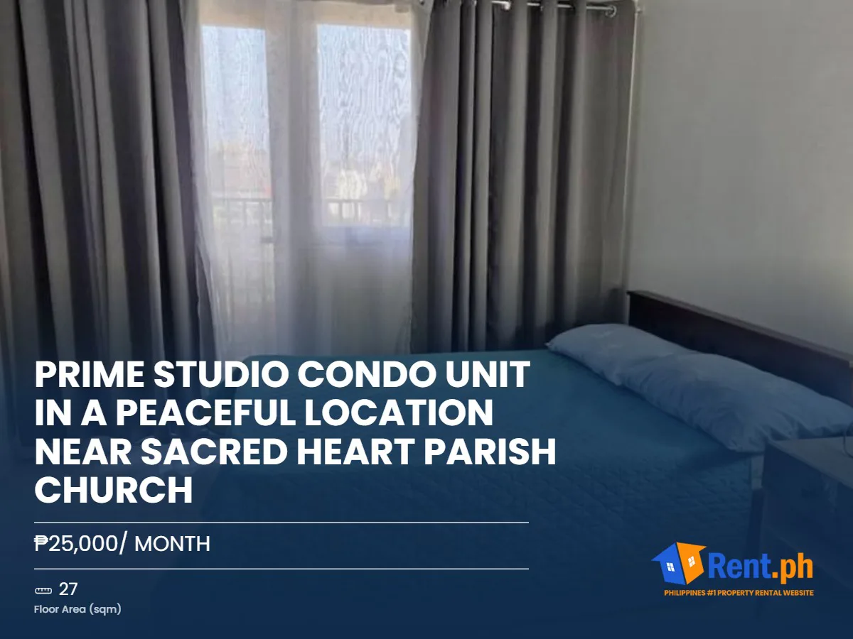 Prime Studio Condo Unit in a Peaceful Location Near Sacred Heart Parish Church