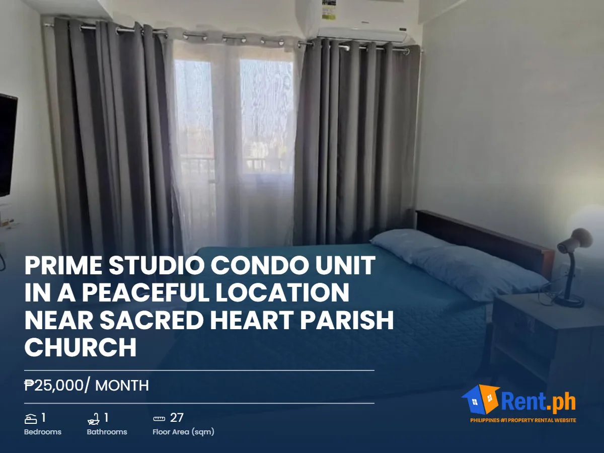 Prime Studio Condo Unit in a Peaceful Location Near Sacred Heart Parish Church