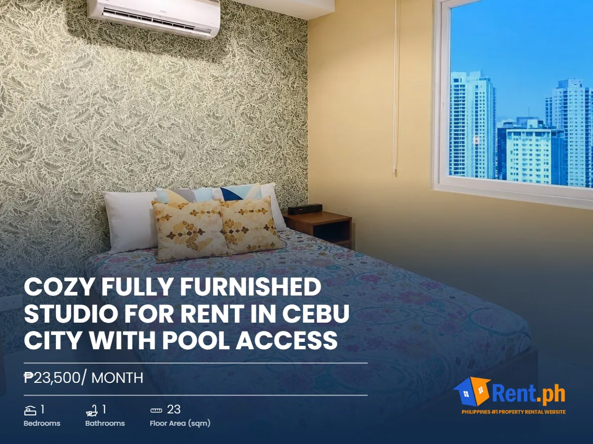 Cozy Fully Furnished Studio For Rent in Cebu City with Pool Access