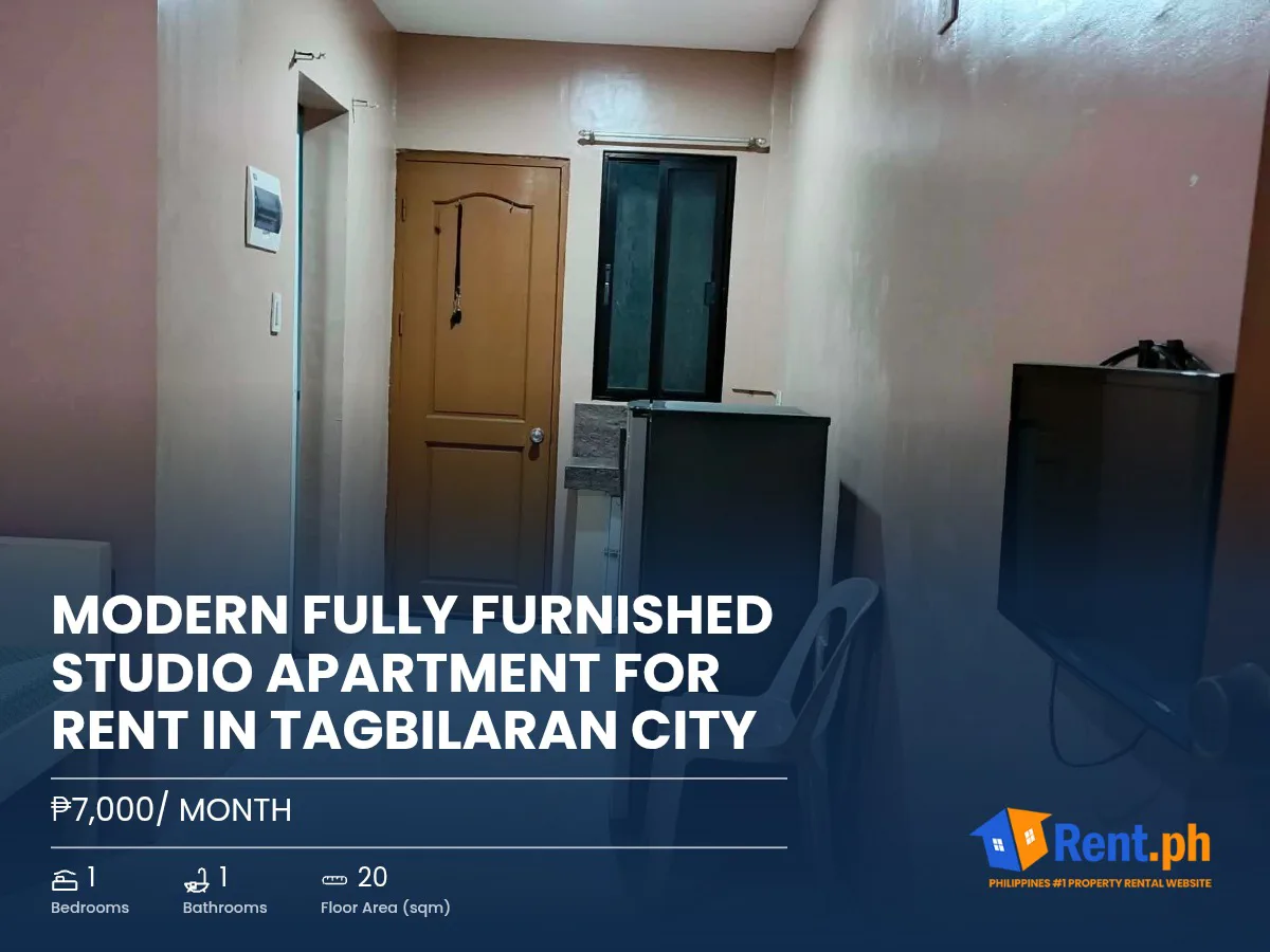 Modern Fully Furnished Studio Apartment For Rent in Tagbilaran City